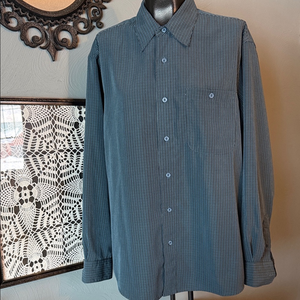 Classic Blue Checkered Men's Shirt